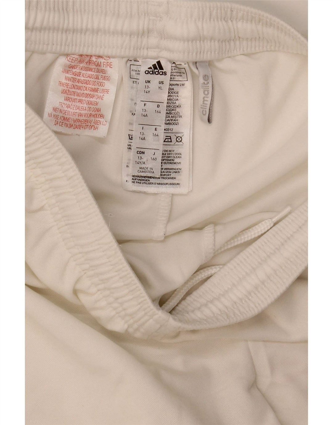 Adidas Jungen Climalite Sportshorts 13–14 Jahre, weißes Polyester