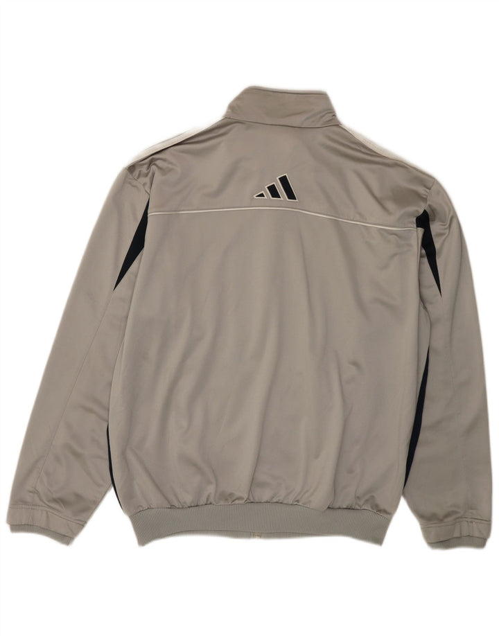 ADIDAS Herren-Trainingsanzug-Top-Jacke, UK 44/46, großes graues Colourblock-Polyester