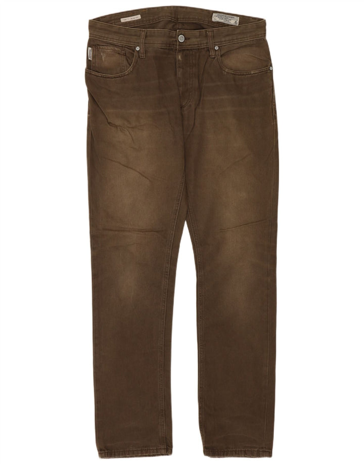 Jack & Jones Herren Tim Slim Jeans W34 L32 Khaki Baumwolle