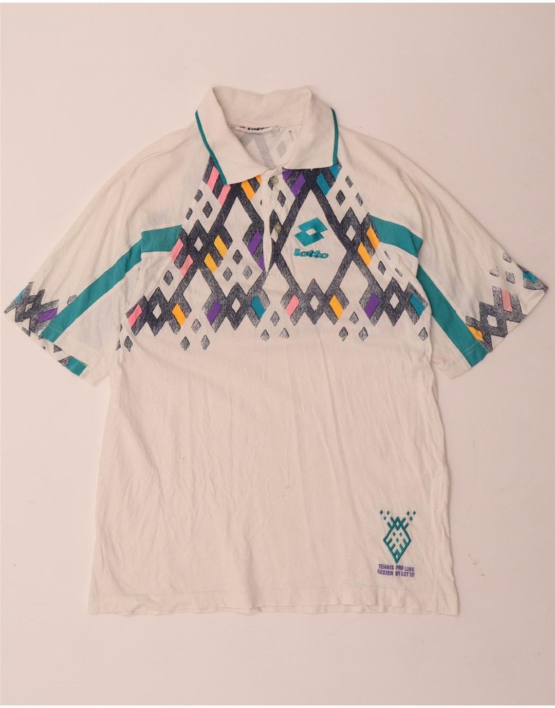 LOTTO Herren-Poloshirt, Mittelweiß, geometrisch