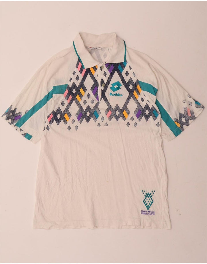 LOTTO Herren-Poloshirt, Mittelweiß, geometrisch