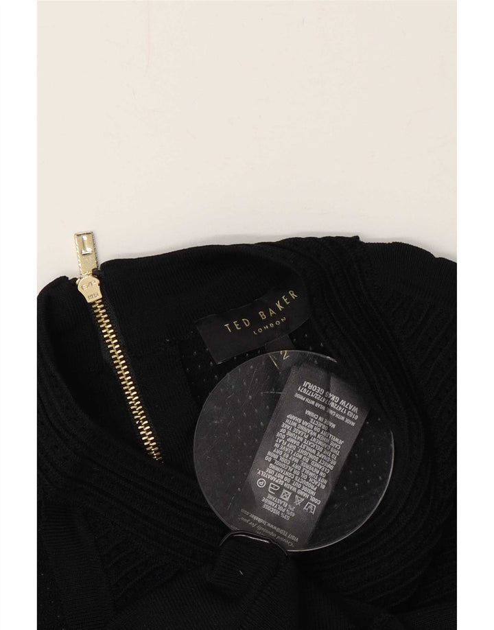 Ted Baker Damen-Blusenoberteil, Größe 2, kleine schwarze Viskose