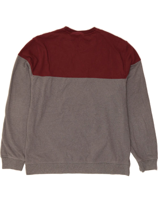 IZOD Herren-Stretch-Sweatshirt-Pullover 2XL Graues Colourblock-Polyester