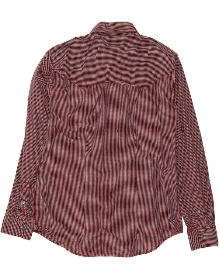 WRANGLER Mens Slim Fit Classic Fit Shirt Large Red Gingham Cotton Vintage Wrangler and Second-Hand Wrangler from Messina Hembry 