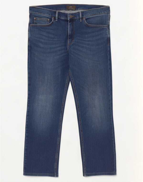 Marks & Spencer Mens Straight Jeans W40 L27 Blue Cotton