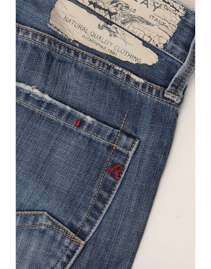 Replay Herren Waitom Distressed Slim Jeans W36 L30 Blau