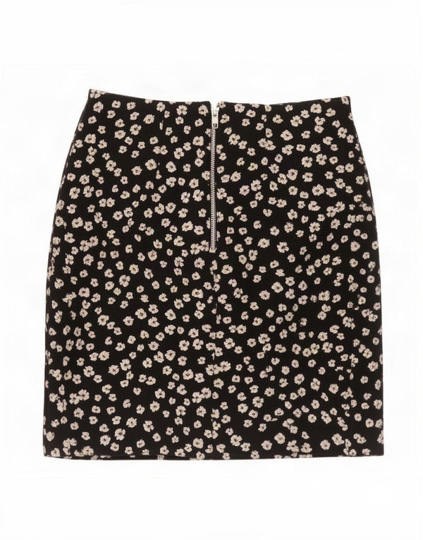 Dorothy Perkins Damen Minirock UK 8 Small W27 Schwarz geblümtes Polyester