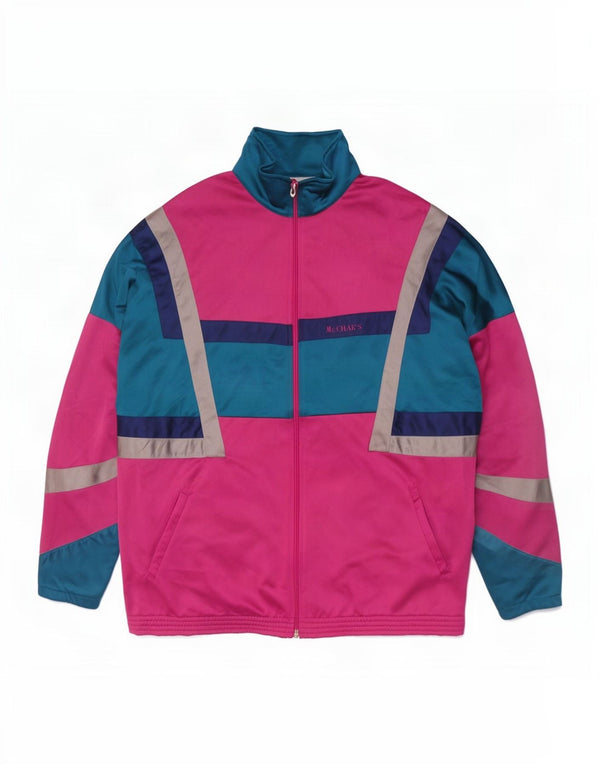 Mc Crae's Herren-Trainingsanzug-Oberteiljacke XL Pink Colourblock