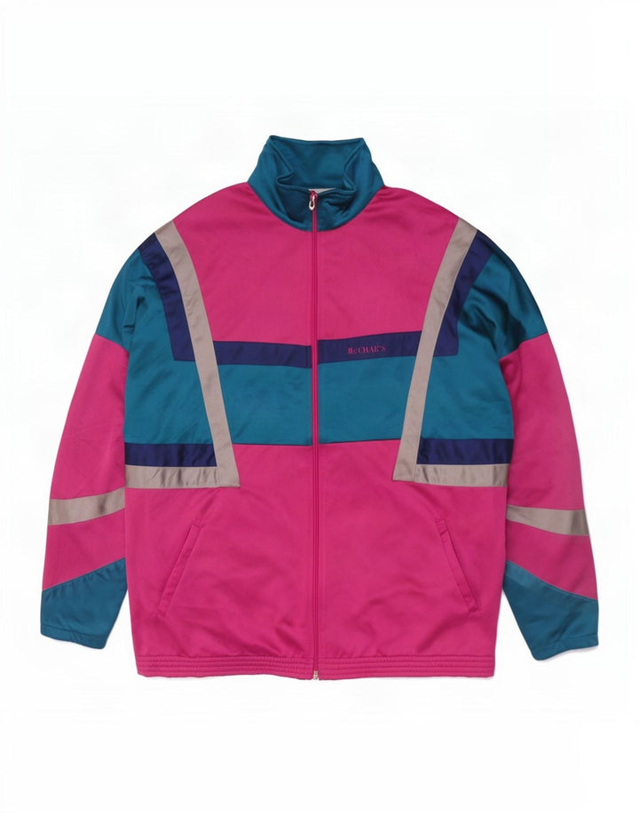 Mc Crae's Herren-Trainingsanzug-Oberteiljacke XL Pink Colourblock