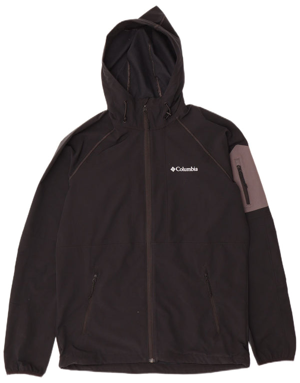 Columbia Mens Hooded Rain Jacket UK 38 Medium Black Polyester