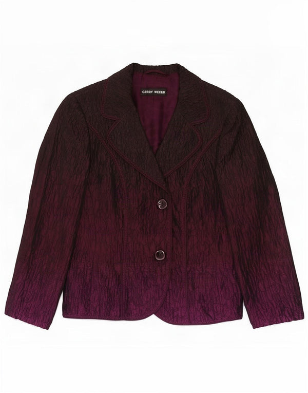 Gerry Weber Womens 2 Button Blazer Jacket UK 12 Medium Purple Polyester