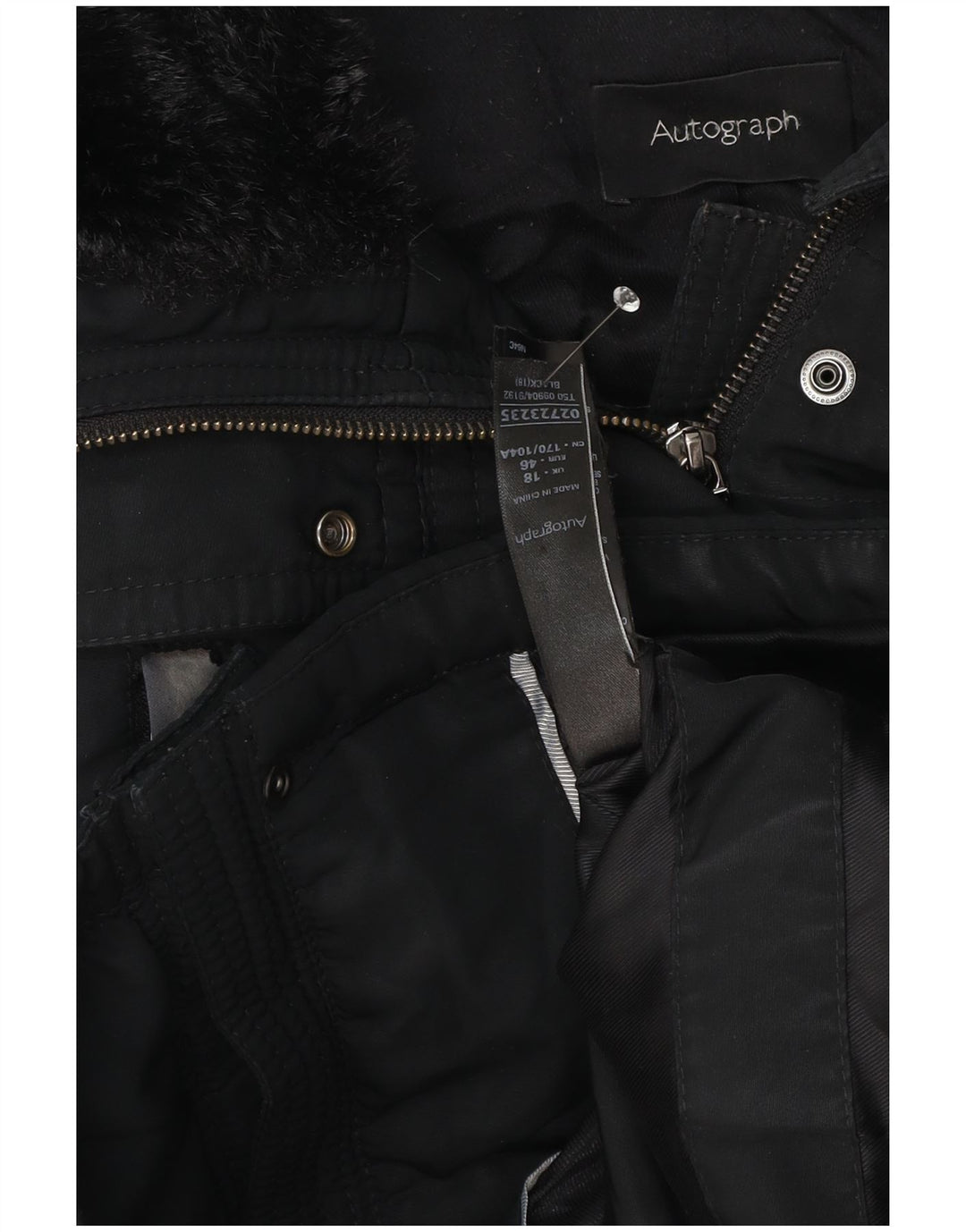 Marks & Spencer Damen Autograph Hooded Parka Jacke UK 18 XL Schwarz