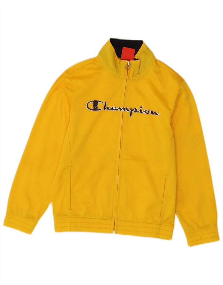Champion Jungen-Trainingsanzugoberteil mit Grafik, 7–8 Jahre, Größe S, Gelb, Polyester