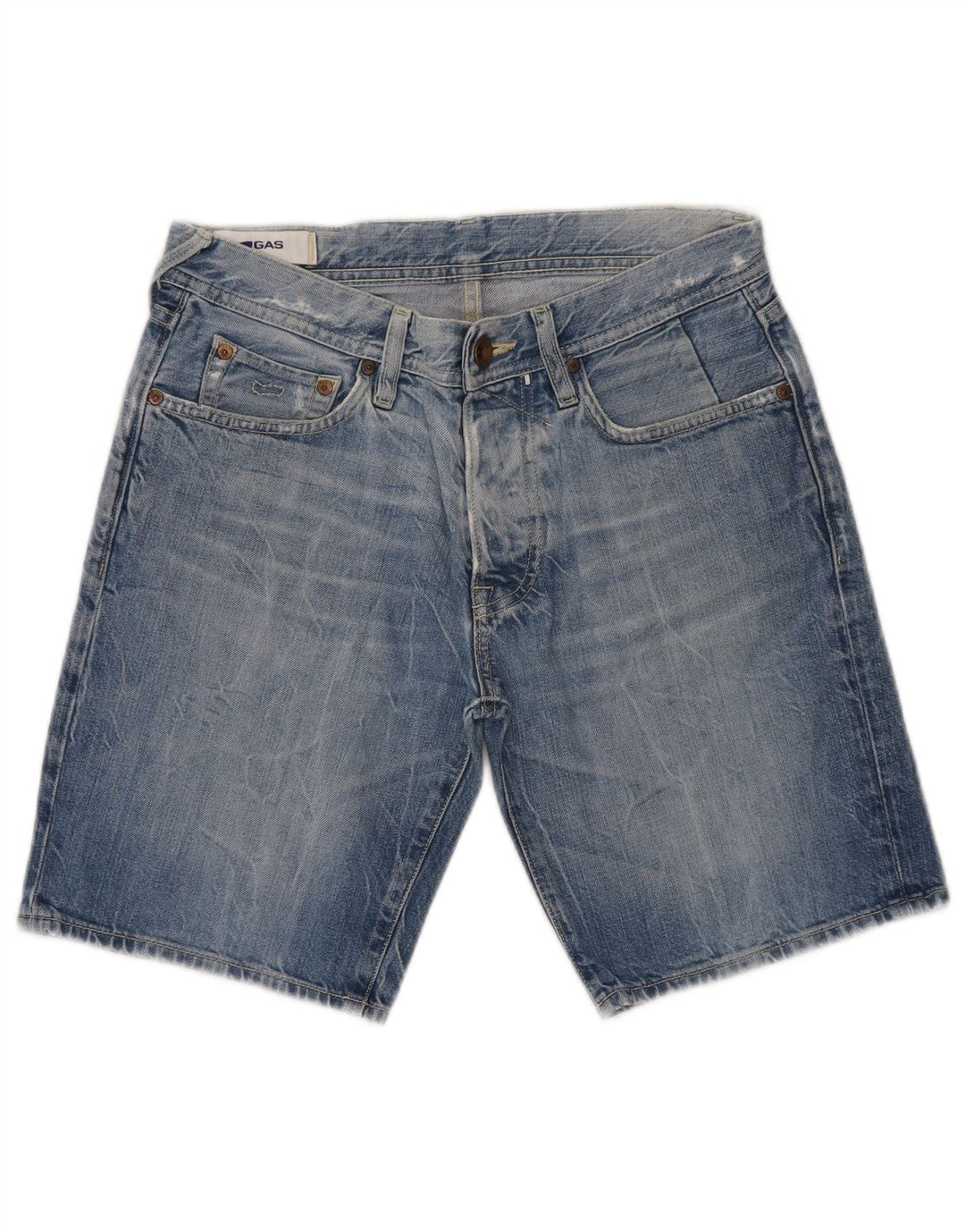 Gas Damen Jeansshorts W29 mittelblaue Baumwolle