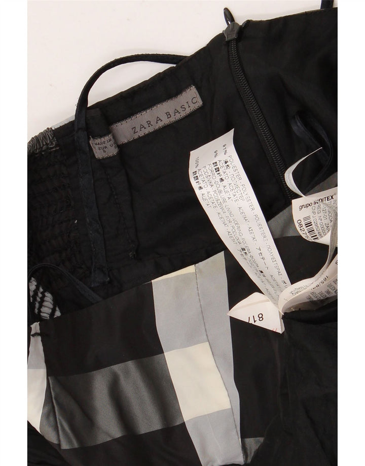 Ärmelloses Bubble-Kleid für Damen von Zara, Größe S, Schwarz, Kariert, Polyester