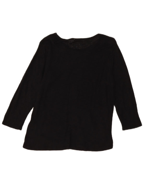 Zara Damen Top Langarm UK 14 Large Schwarz