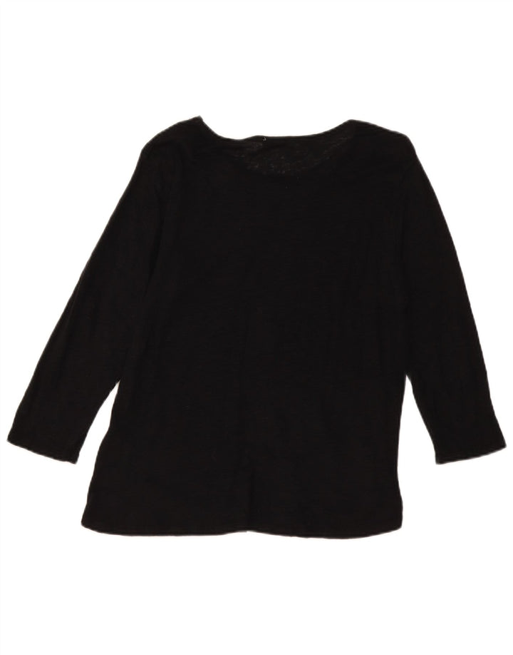Zara Damen Top Langarm UK 14 Large Schwarz