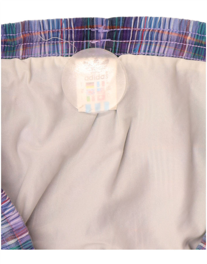 ADIDAS Herren-Badeshorts, groß, blau kariert, Baumwolle