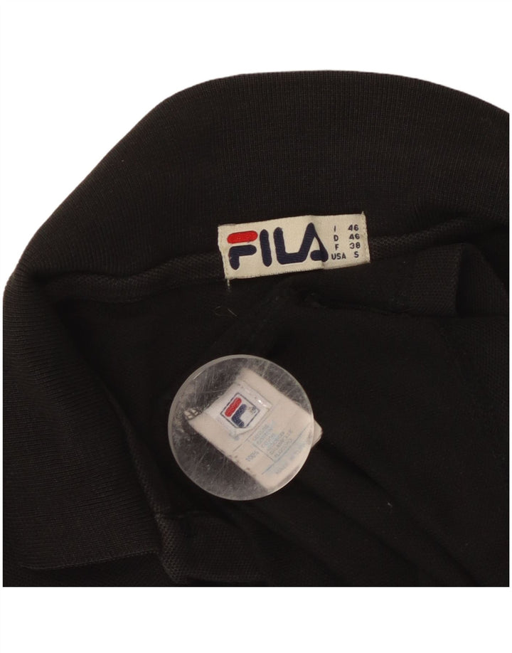 Fila Herren Poloshirt Small Schwarz Baumwolle