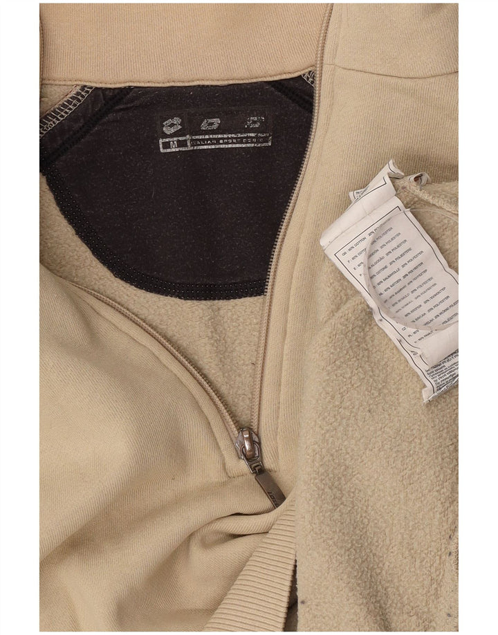 Lotto Herren-Sweatshirt mit Reißverschluss am Hals, mittelbeige Baumwolle