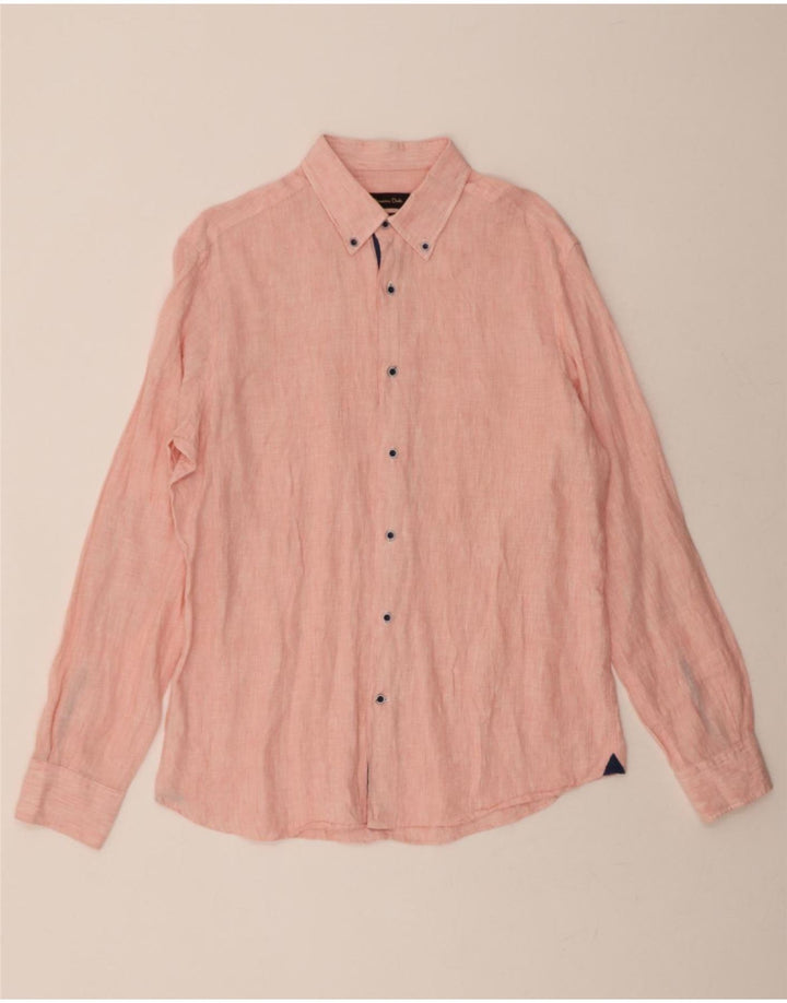 MASSIMO DUTTI Mens Flannel Shirt Large Pink Pinstripe Vintage Massimo Dutti and Second-Hand Massimo Dutti from Messina Hembry 