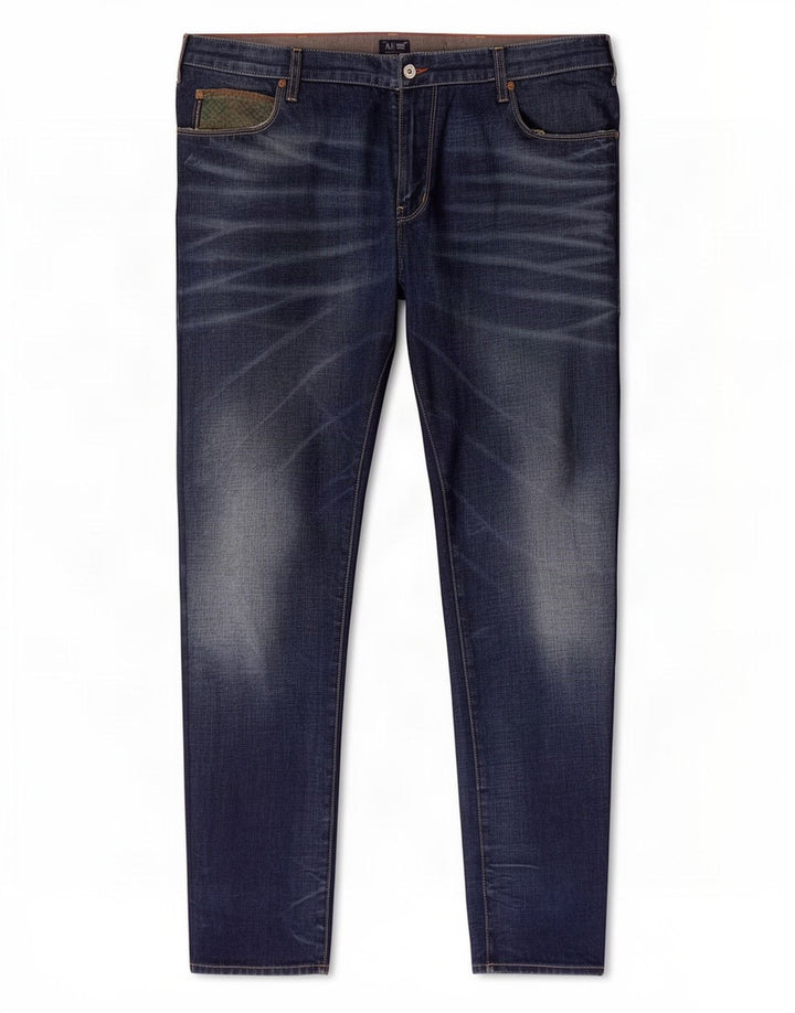 Armani Herren J45 Regular Slim Jeans W40 L34 Blaue Baumwolle