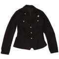 Vintage Damen Utility Jacke IT 40 Kleine schwarze Baumwolle