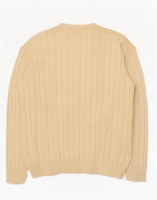 Vintage Herren Cardigan Pullover XL Beige Baumwolle