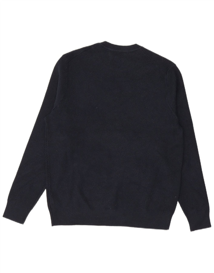 MARKS & SPENCER Herren-Pullover mit Rundhalsausschnitt, groß, marineblaues Polyester