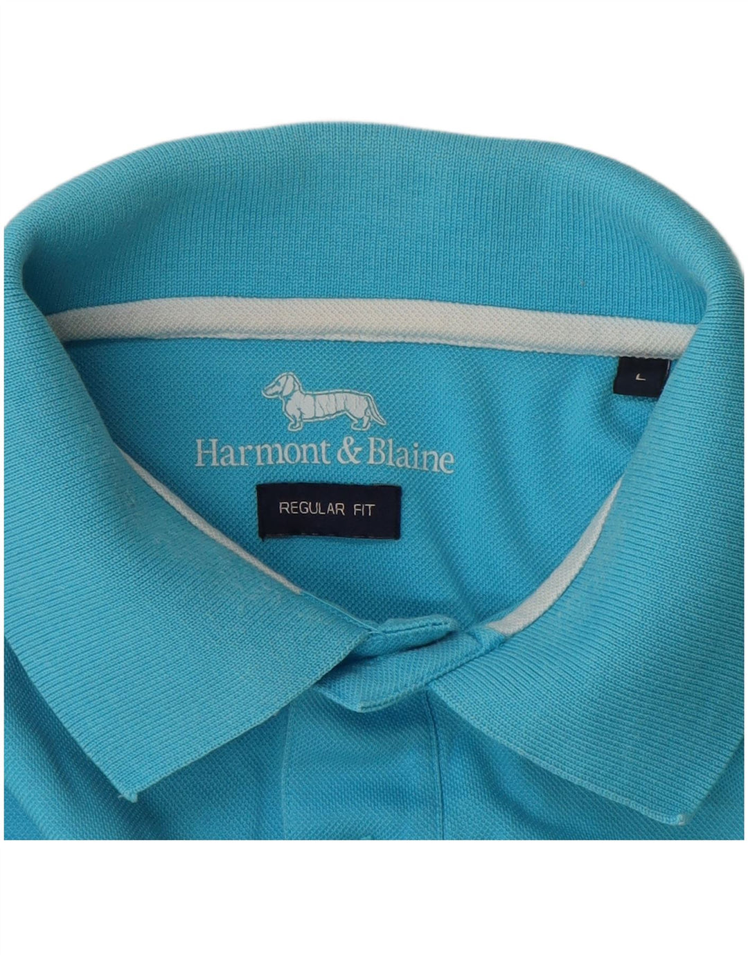 HARMONT & BLAINE Herren-Poloshirt mit normaler Passform, große blaue Baumwolle