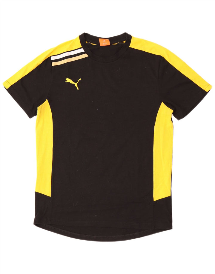 Puma Herren Grafik-T-Shirt-Oberteil Mittelschwarzes Colourblock-Polyester