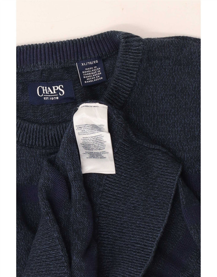Chaps Herren-Pullover mit Rundhalsausschnitt, XL, marineblau, Baumwolle