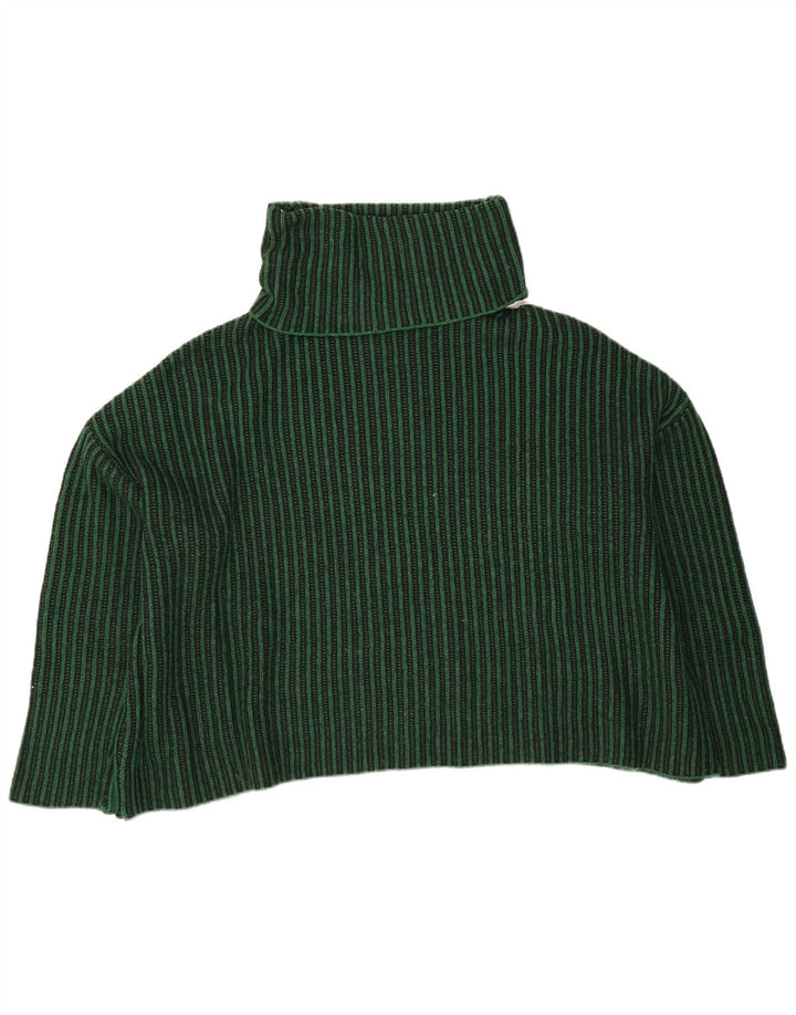 Übergroßer Rollkragenpullover von Zara für Damen, Gr. 14, mittelgrün gestreift