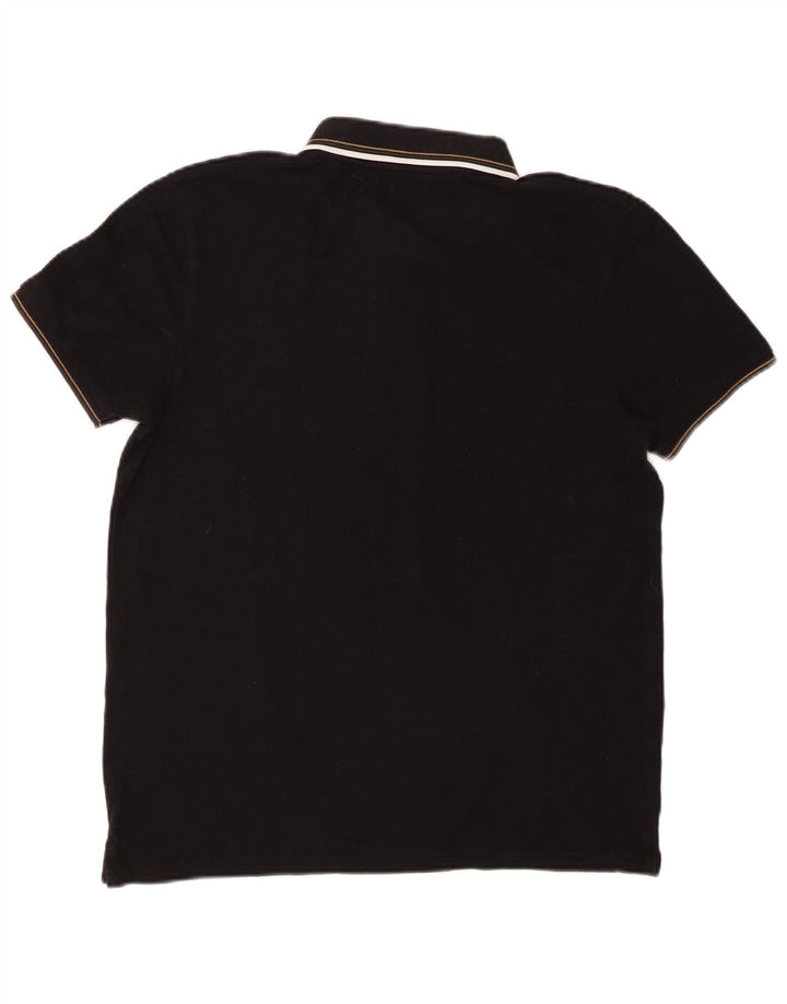 Lyle & Scott Herren-Poloshirt, mittelschwarz, gestreift, Baumwolle