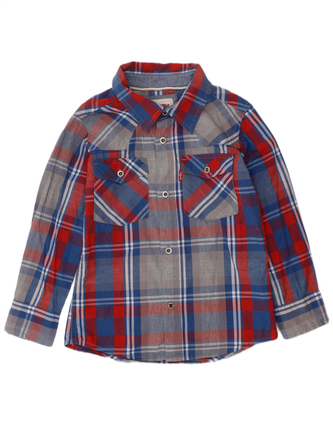 Levi's Jungen-Hemd, 3–4 Jahre, XS, mehrfarbig, kariert, Baumwolle