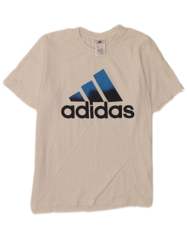 Adidas Herren Grafik T-Shirt Top Small Weiß Baumwolle