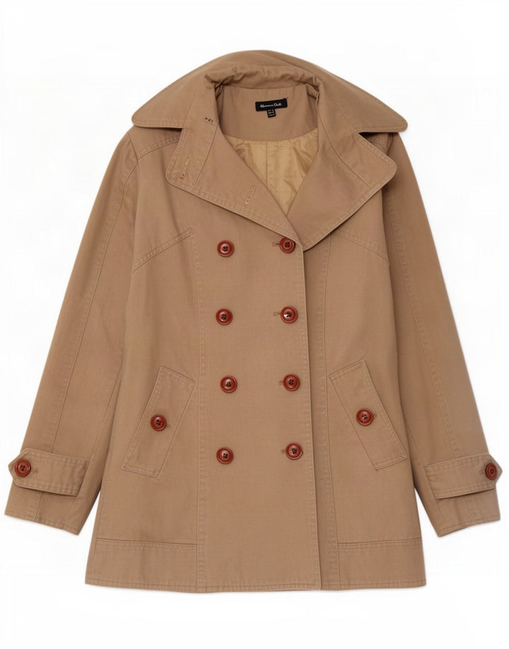 Massimo Dutti Damen Trenchcoat UK 14 Mittelbeige Baumwolle