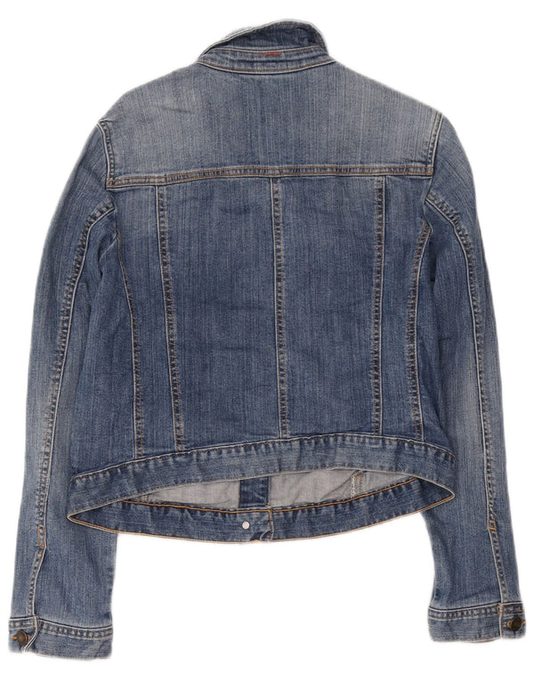 Joules Damen Crop Denim Jacke UK 16 Large Blaue Baumwolle