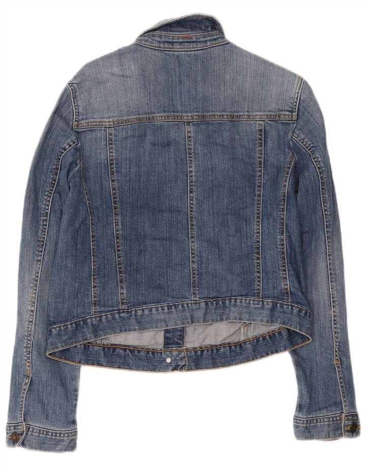 Joules Damen Crop Denim Jacke UK 16 Large Blaue Baumwolle