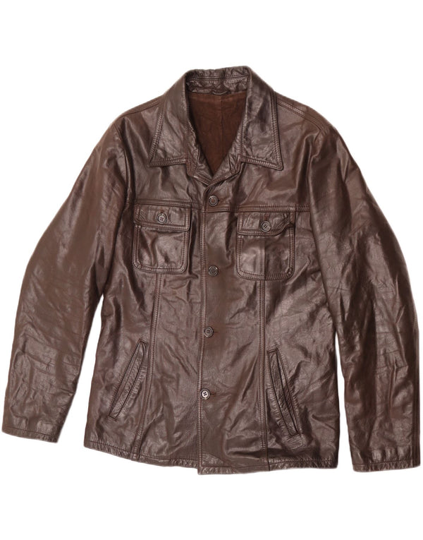 Vintage Herren Lederjacke IT 48 Mittelbraunes Leder