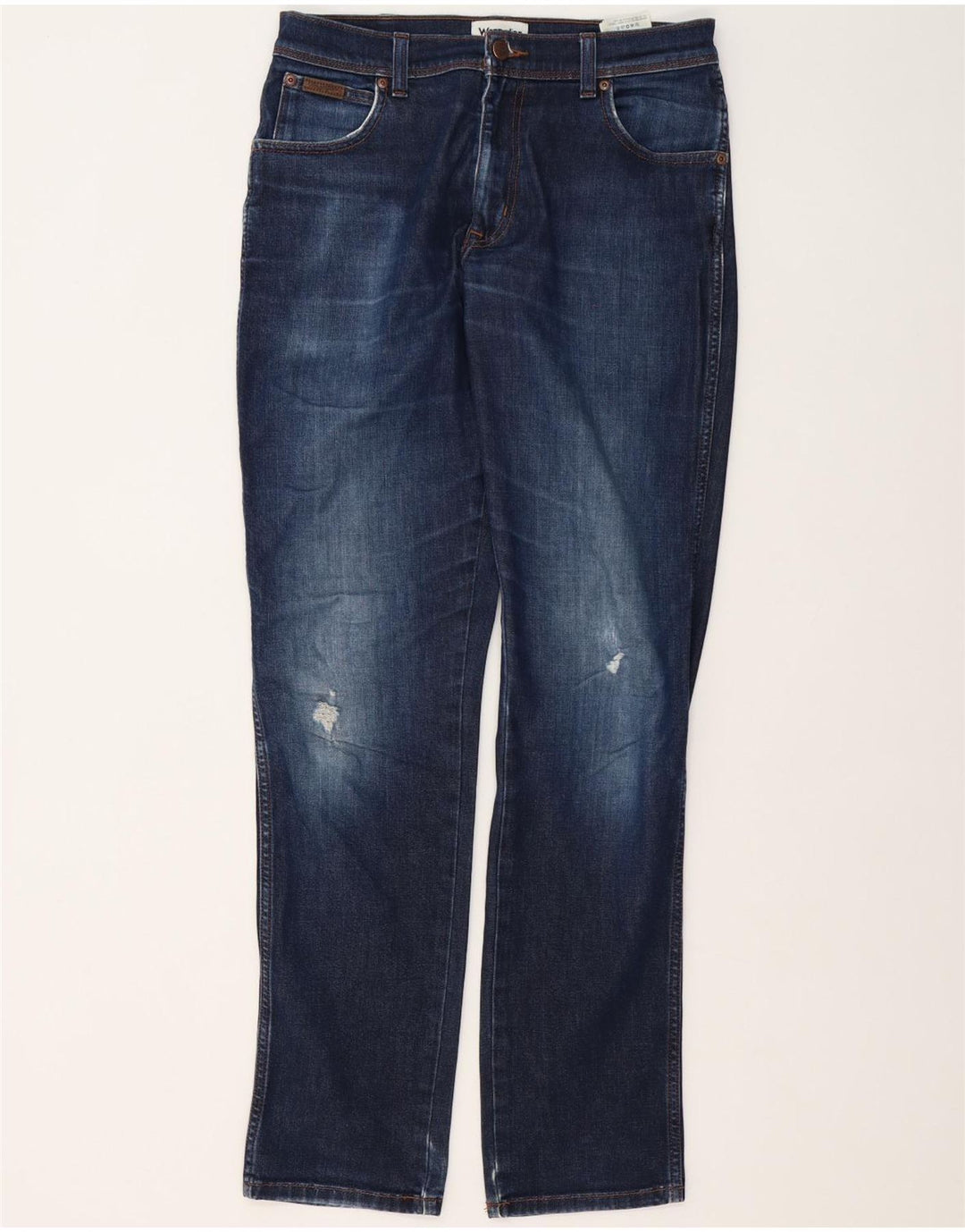 Wrangler Herren Texas Distressed Slim Jeans W31 L34 Blaue Baumwolle