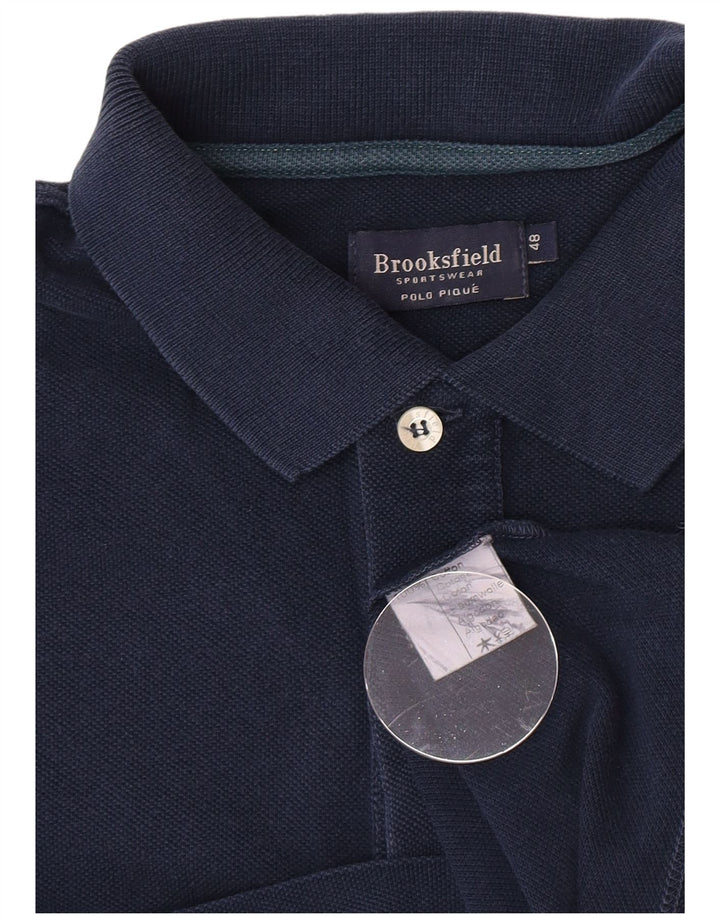 Brooksfield Herren Poloshirt IT 48 Medium Marineblau Baumwolle