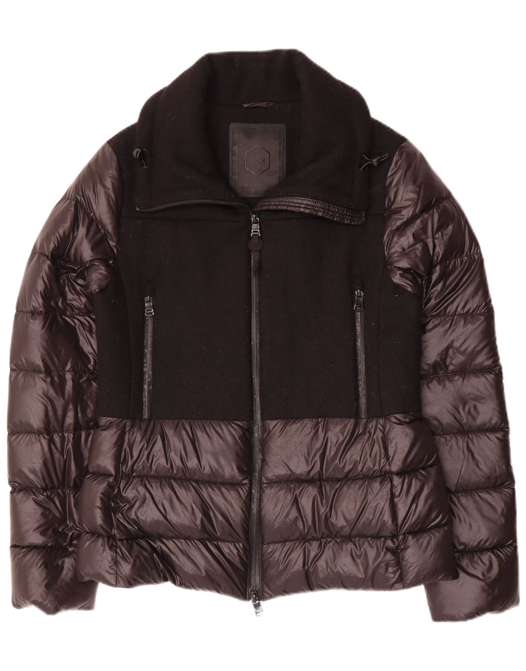 HOX Wattierte Damenjacke UK 12 Mittelschwarzes Colourblock-Polyester