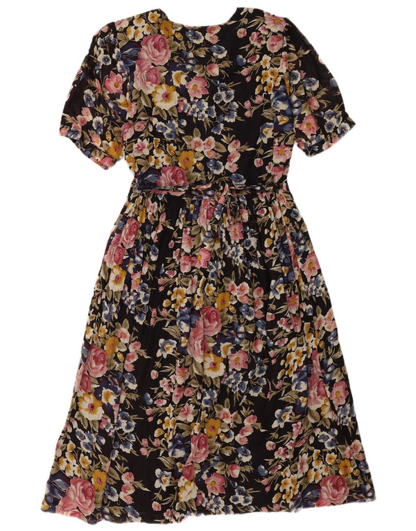 Capricci By Marcel Damen A-Linien-Kleid UK 14 Mittelschwarz geblümt