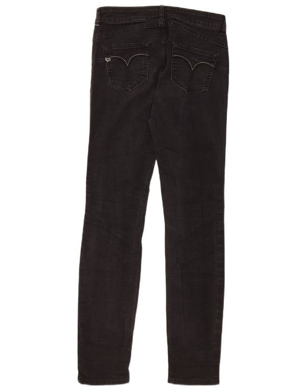 Twin-Set Damen Skinny Jeans W27 L30 Schwarz geblümte Baumwolle