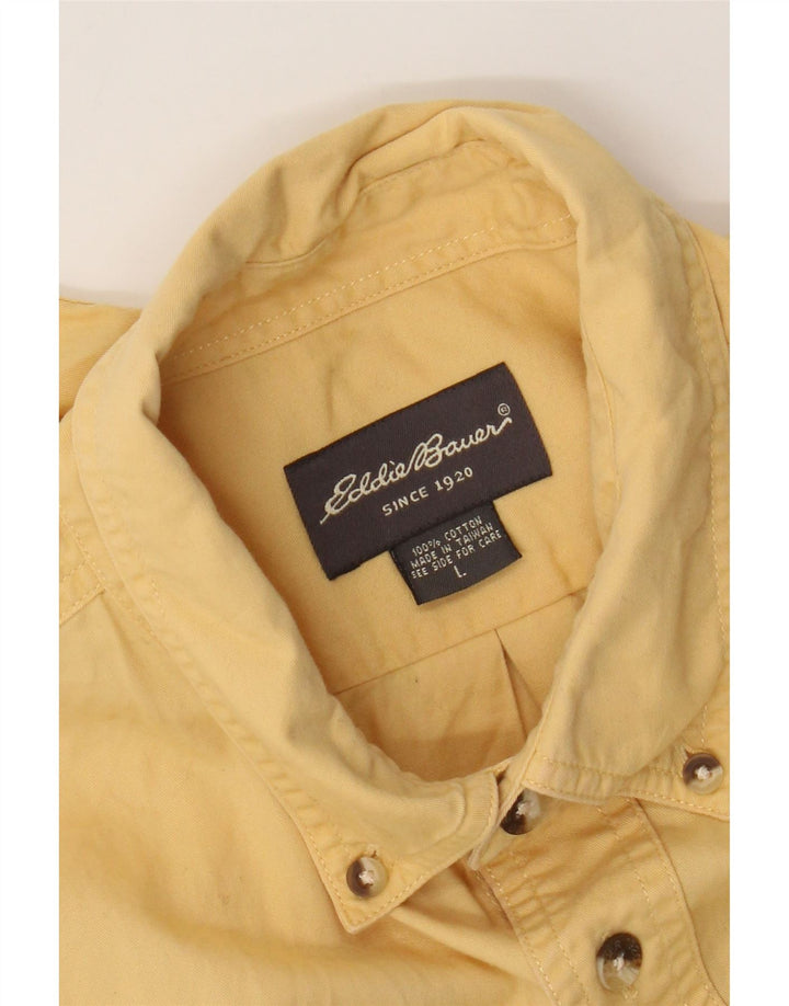 Eddie Bauer Herren-Kurzarmhemd, groß, gelbe Baumwolle