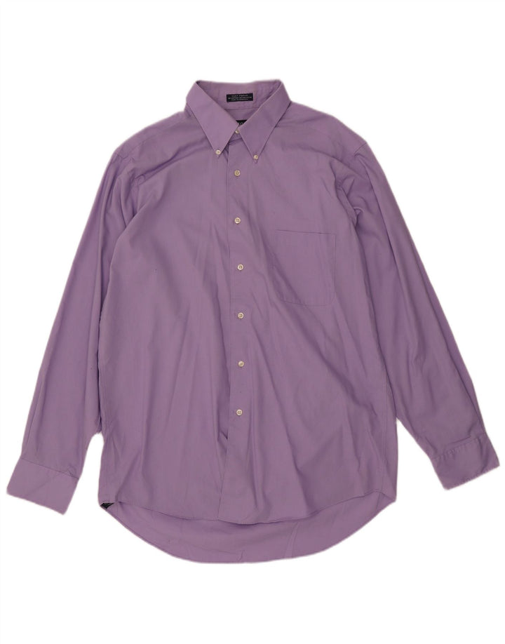 IZOD Herrenhemd Größe 16 Large Lila Baumwolle