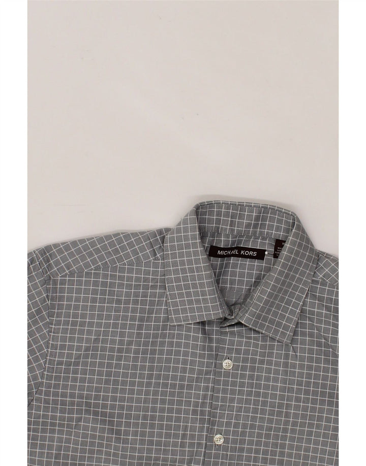 MICHAEL KORS Boys Shirt 15-16 Years Grey Check Cotton Vintage Michael Kors and Second-Hand Michael Kors from Messina Hembry 