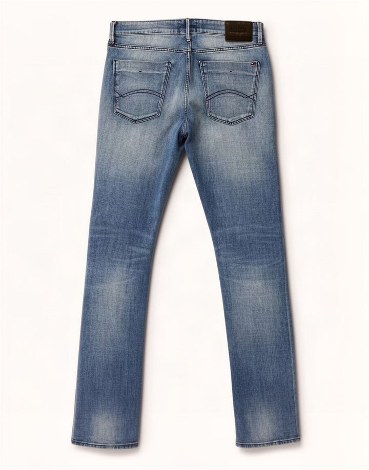 Tommy Hilfiger Herren Slim Jeans W34 L34 Blaue Baumwolle