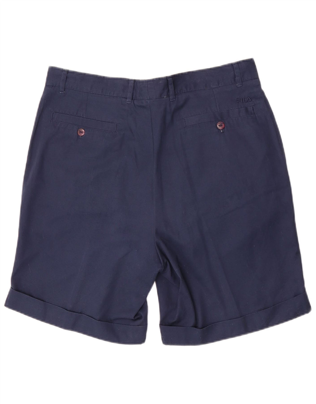 Fila Damen Chino-Shorts W34 Large Marineblaue Baumwolle